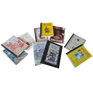 Lot of 8 Community Cookbook Recipe Spiral Bound Church Women Auxiliary